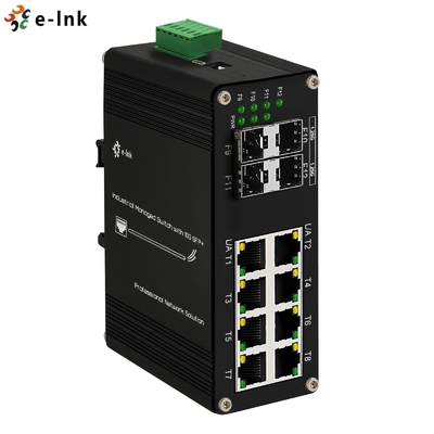 Industrial Managed Ethernet Switch 8 Port 10/100/1000T RJ45 With 4 Port 1000X SFP Uplink