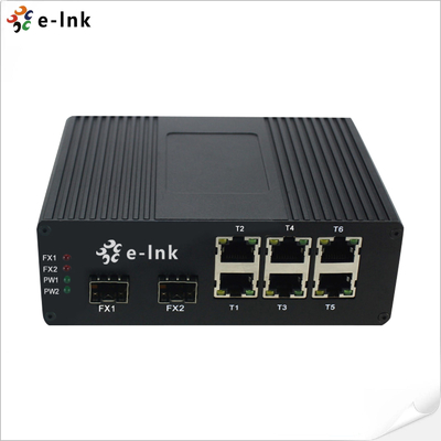 Industrial 6-Port PoE+ Fast Ethernet Switch with 2 Fiber Uplinks 30W per Port