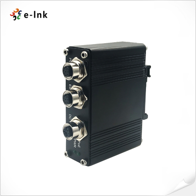 Industrial PoE Injector with M12 Connectors, EN50155 Certification, 12-48V DC