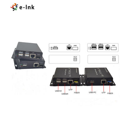 1.25G SM LC HDMI Over Fiber Optic Extender 4 Port USB 2.0 5W