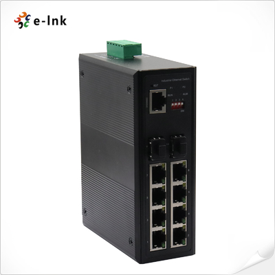 Przełącznik przemysłowy Ethernet POE 8 portów Gigabit RJ45 2 porty Gigabit SFP