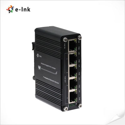 Przemysłowy 1-portowy przedłużacz PoE+ do 4-portowego Gigabit Ethernet 30W IP40 DIN-Rail