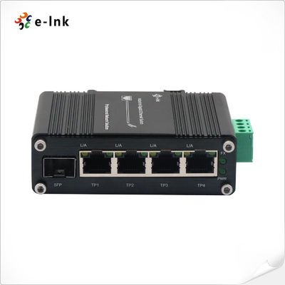 Mini Industrial 4-Port SFP Gigabit Ethernet Switch 12~48VDC Wprowadzenie zasilania