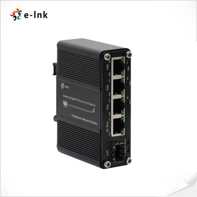 Industrial PoE Splitter Switch 4 Port Gigabit z SFP Fiber Uplink