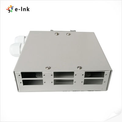 6-port DIN-Rail Fiber Splice Box z 12-fiber Splicing Multi-Adapter Support